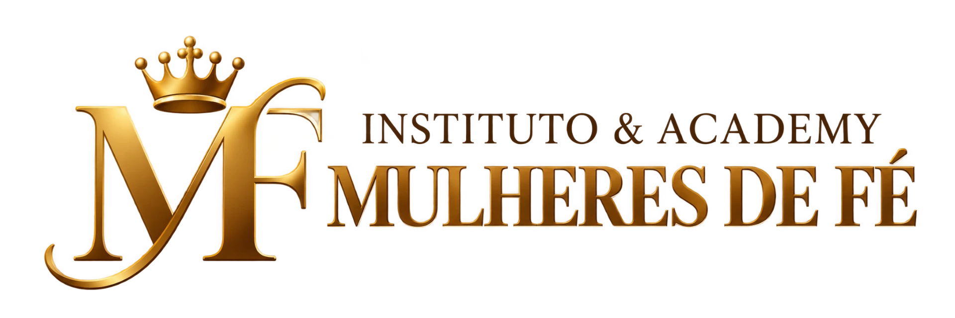 Instituto & Academy Mulheres de Fé — monograma MF com coroa